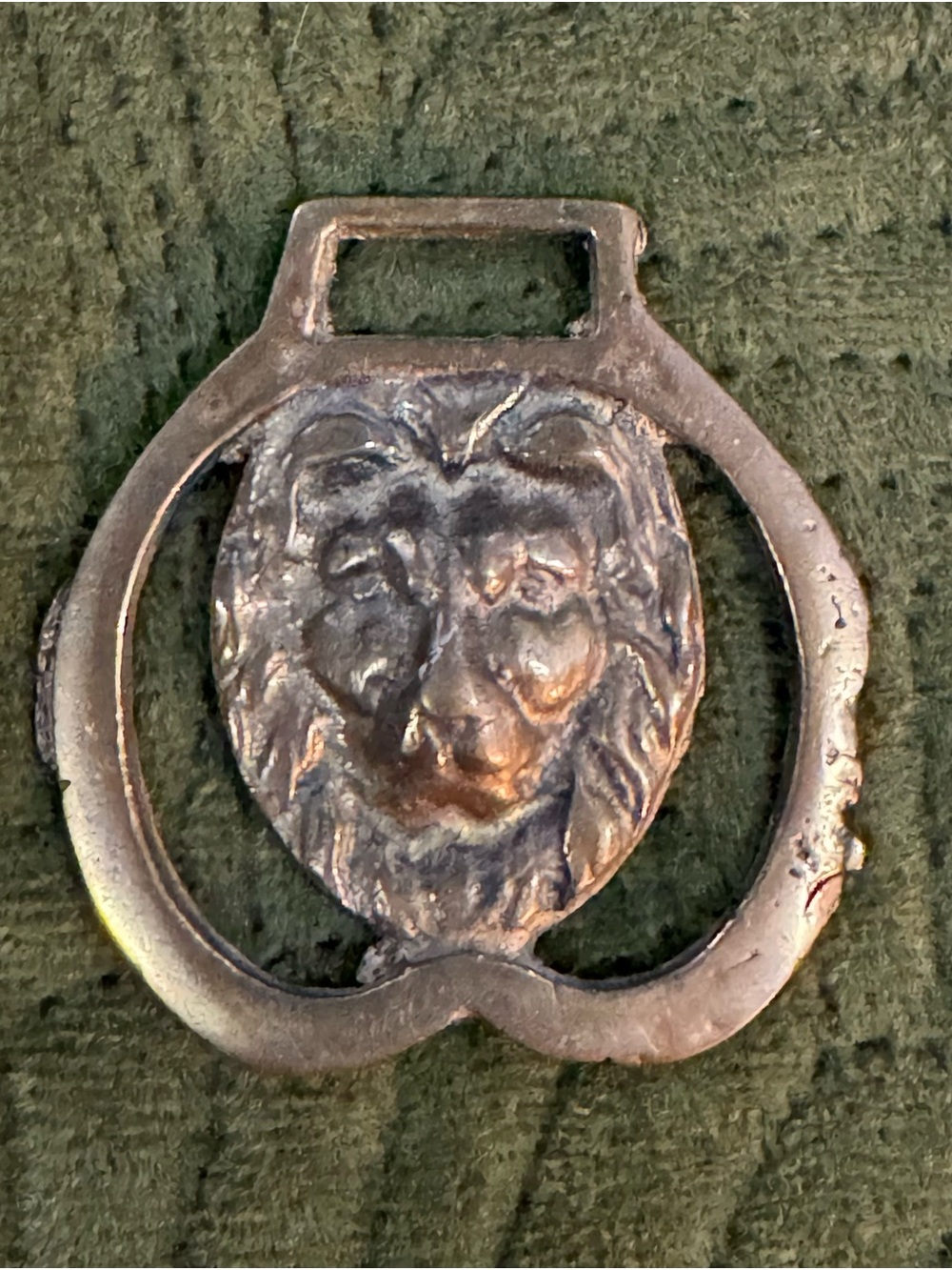 Vintage English Cast Brass Horse Saddle Harness Medallion- Heraldic Lion
